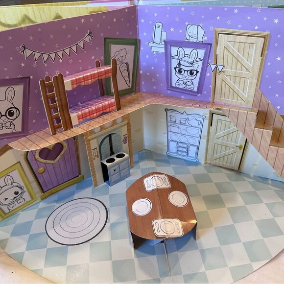 Fuzzikins Craft Cottontail Cottage Pop-Up Playhouse Book Playset for kids 4 & up - Picture 9 of 11